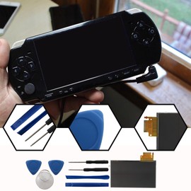 Upgraded Easy to Install Fix Repair Replacement, 4.3" LCD Screen/Display Replacement w/Repair Tools for PSP 2000 2001 Slim Console LCD Screen Parts