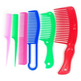 Color 6-Piece Professional Hair Styling Comb & Brush Set - TJ Beauty Salon Tools Tail Comb 4ea
