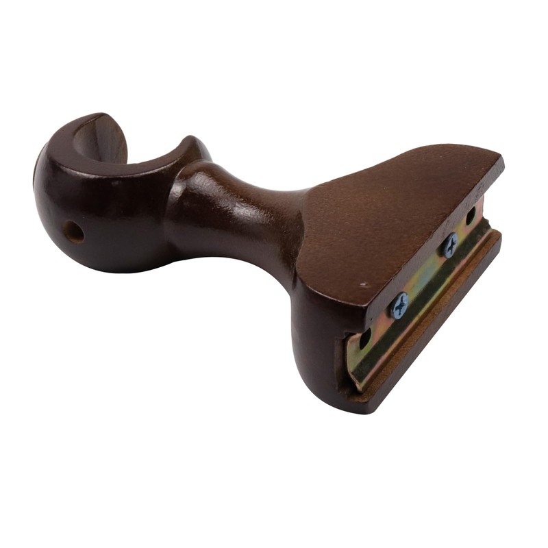 Woogim 2PCS Wood Curtain Brackets - Single Holders for 1.1"