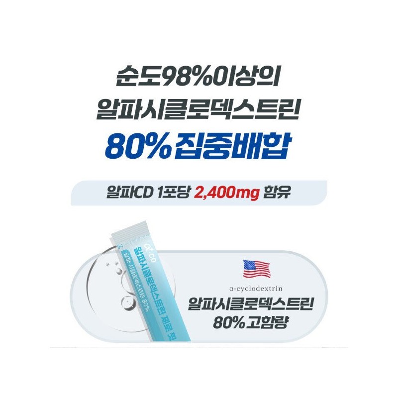 알파CD 알파시클로덱스트린 제로핏 30포 분말 시디 씨디 AlphaCD Alpha Cyclodextrin