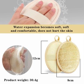 Pack of 2 Loofah Sponge, Exfoliating Sponge, Loofah, Loofah Glove, Loofah Sponge, Shower Sponge, Loofah Sponge, Shower Sponge, Reusable, Camping, Spa, Kitchen, Bathroom (Beige)