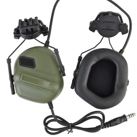 JFFCESTORE Helmet Way Tactical Headset Earmuff No Noise Reduction for Z.Tactical Series PTT (Green)