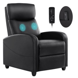 Massage Chair, Adjustable Feature for Adults, Fabric Recliner Sofa with Padded Seat Backrest for Home Theater, Living Room and Bedroom，Black