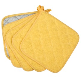 Lifaie, posavasos de cocina de 100% algodón, resistente al calor, para cocinar y hornear, juego de 5, Amarillo, 1