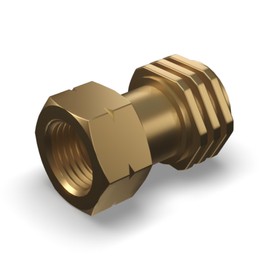 Rabenburg Adaptor for USA Gas Regulator to German Propane Gas Bottle - 3/8 Inch QCC Type 1 (Acme) to G.12 W21.8 x 1/14 LH - Adapter for American Gas Grills