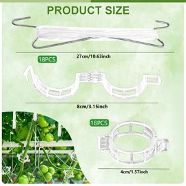 SFSSHUI Pack of 18 Tomato Hooks Metal, Double Tomato Hooks, Hanging Tomato Hooks Metal, Tomato Hooks with String, Fixed Tomato Hooks, for Hanging Tomatoes