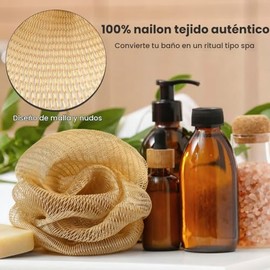 ADETON Esponja de Red Exfoliante Africana, Auténtica, de Propiedad Negra, Depurador Corporal, Esponja de Red Larga, Exfoliante Corporal, Sapo, Accesor