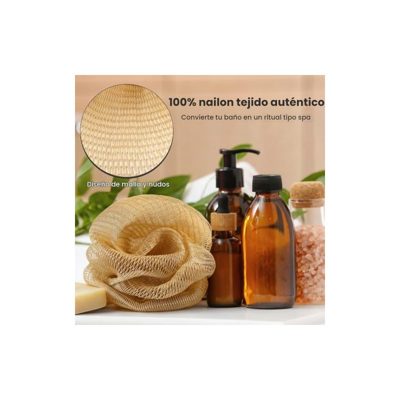 ADETON Esponja de Red Exfoliante Africana, Auténtica, de Propiedad Negra,