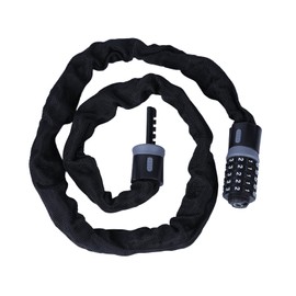 Bicycle Key Chain Lock, Length 47.2 inches (120 cm), 5 Digit Dial Type, No Key Required, 0.2 inch (6 mm) Diameter, Heavy Duty, Anti-Theft, High Security, Zinc Alloy Reinforced Lock Core, Free PIN