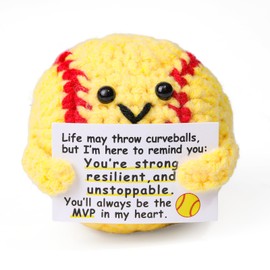 Rimvoe Emotional Support Softball Crochet, Softball Gifts for Lovers Players, with Encouragement Message Card