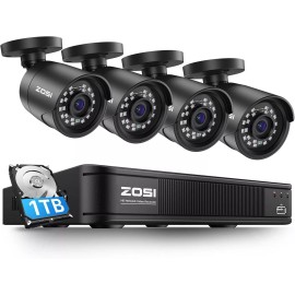 ZOSI 5MP 8CH 3K Lite CCTV Security Camera System AI Human Vehicle Detection 1TB