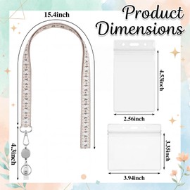 Geyoga Embroidery Flower Lanyards for ID Badges Retractable Teacher Lanyard with ID Holder Boho Flower Cute Lanyards for Women Cruise Ship Badges Key Cards Back to School Teacher Gift