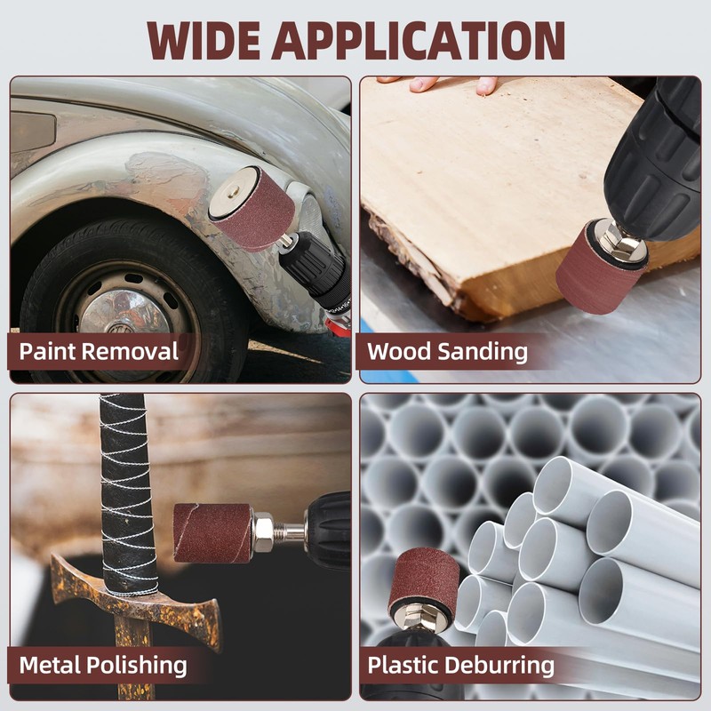 FreeTec 25-Piece Sanding Sleeves Sanding Rollers for Drill, 80 120