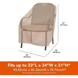 Modern Leisure Basics Patio Chair Cover Weather Resistant Fabric Furniture