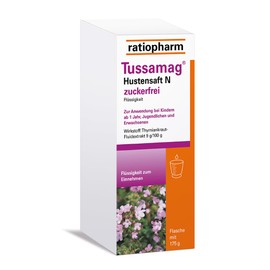 Tussamag Hustensaft N zuckerfrei ratiopharm: Bewährter Schleimlöser bei Husten und Bronchitis mit der natürlichen Kraft des Thymians, 175 g (150 ml)