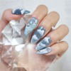 Sky Blue Handmade Nail Tips - Petit Round / 스카이