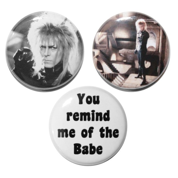 Set of 3 Jareth"Labyrinth" Bowie Button Badges (25mm) - MADE