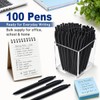 100 Pack Retractable Ballpoint Pens Bulk, Black Ink Pens, 1.0mm