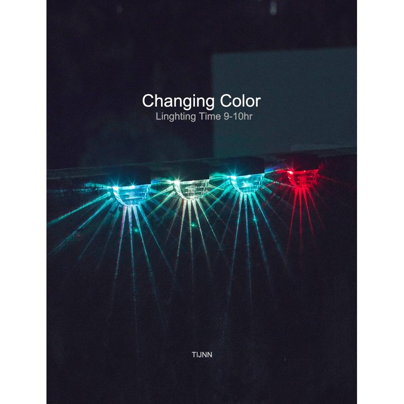 TIJNN Solar Deck Lights Outdoor, Fence Light Waterproof Led Lights