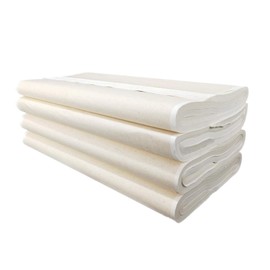 MEGREZ Chinese Japanese Calligraphy Xuan Paper, Rice Paper Sumi Calligraphy Paper for Calligraphy Brush Ink Writing, Painting Without Grids 100 Sheets/Bag,13.4 x 26.7 inch, Half Raw Ripe Xuan