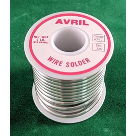 Avril 63/37 Premium Solder for Stained Glass 1 Pound Spool, 1/8" Diameter, 63% tin 37% Lead