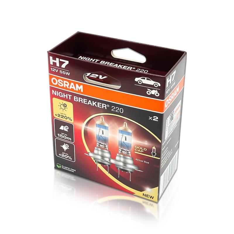 DAMA Automotive Lighting H7 Night Breaker 220 Halogen Headlight replacement