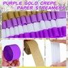 10 Rolls Purple-Gold Party Decorations, Christmas Crepe-Paper Streamers