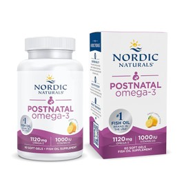 Nordic Naturals Postnatal Omega 3 Sabor Limón 1120 mg de Omega 3 con 1000 UI de Vitamina D3 por Porción 60 Cápsulas Blandas 30 Porciones Suplemento Alimenticio para Mamás Aceite de Pescado No GMO