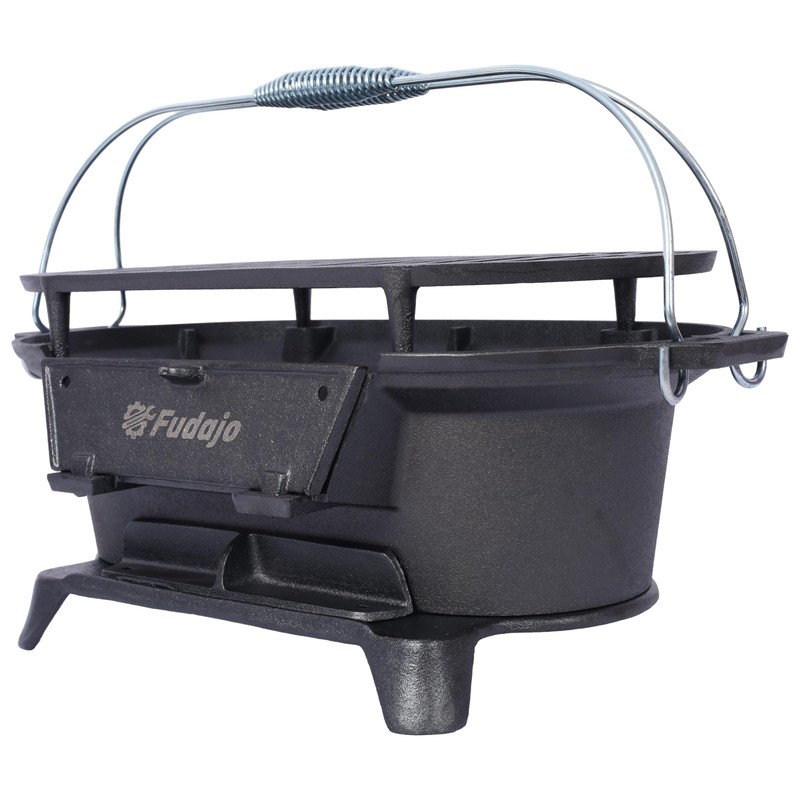 ESPIDOO Fudajo Portable Outdoor Grill: Metal Charcoal BBQ with Foldable