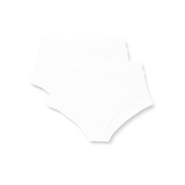 Sans Complexe, Douceur Bambou Set of 2 Medium Knickers, Bottom Lining: 100% Cotton, High Coverage, Pack of 2, White + White, 50