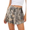 Womens Camo Sweat Shorts Lounge Elastic Waist Maple Leaf Print