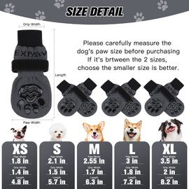 EXPAWLORER Anti-Slip Dog Socks to Prevent Licking Paws,Dog Shoes for Hot/Cold Pavement,Best Paw Protector Traction Control on Hardwood Floor,Dog Booties for Puppy Small Medium Large Senior Dogs