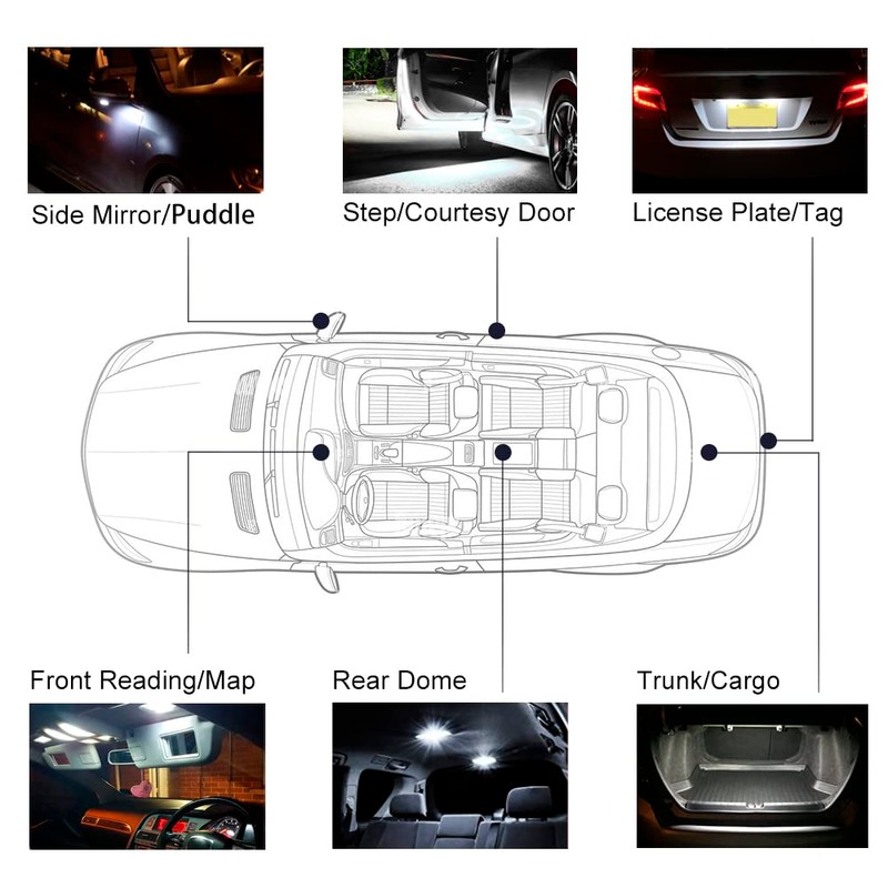 nsautolighting 11pcs Interior LED Lights Bulb Kit for Ford F150