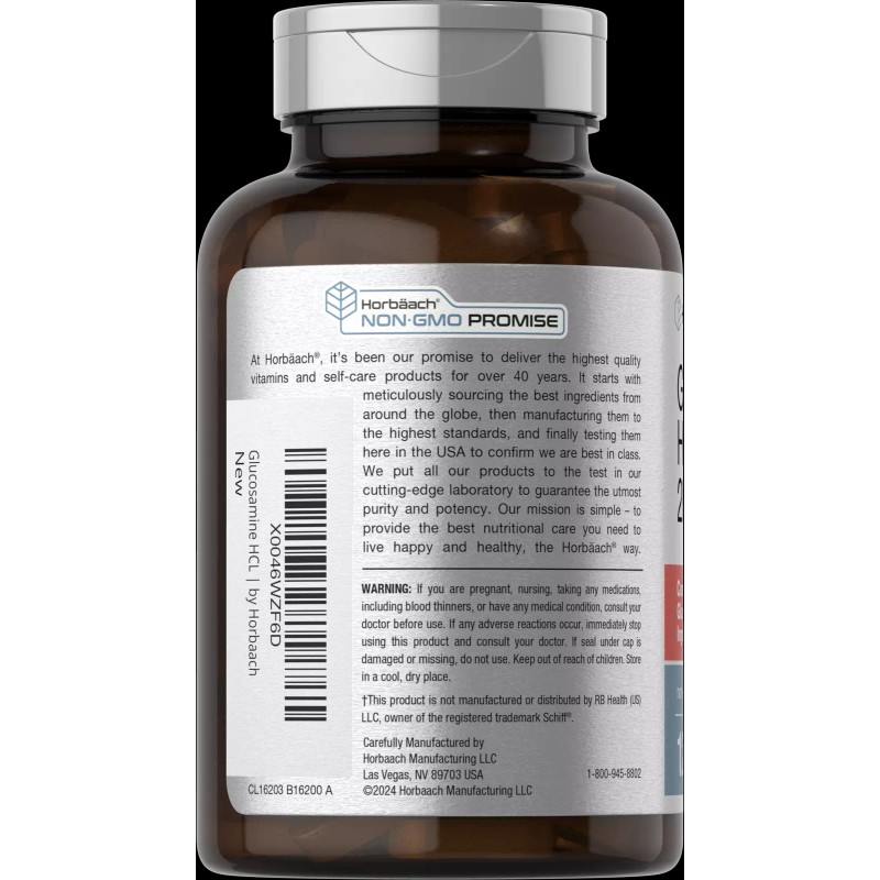 Horbäach Glucosamine HCL 2000mg | 120 Caplets | with Hyaluronic
