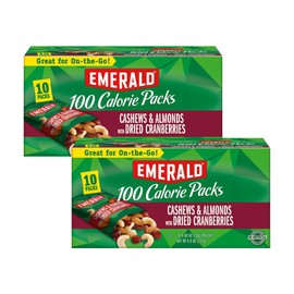 Emerald Nuts, Cashews and Almonds With Dried Cranberries, 100 Calorie Packs, 6.9 Ounce (Pack of 2)