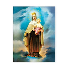 Our Lady of Mount Carmel Gold Embossed Italian Print Poster, 19"x27"