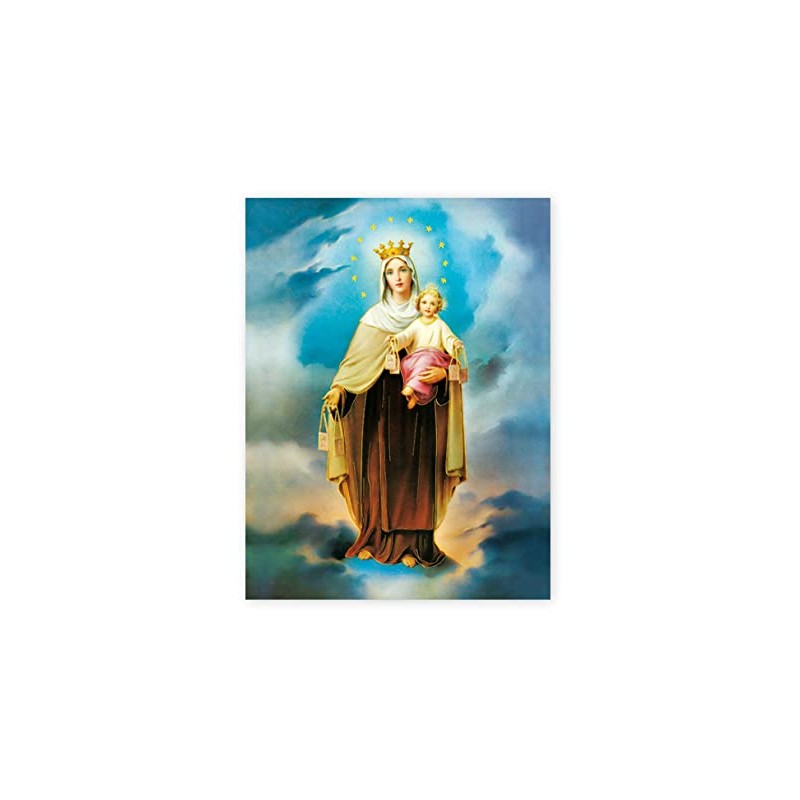 Our Lady of Mount Carmel Gold Embossed Italian Print Poster,