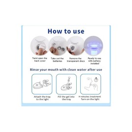 Teeth Whitening Kit with LED Light, 10 Min Non-Sensitive Fast Teeth Whitener with 6 Teeth Whitening Gel, Helps to Remove Stains from Coffee, Smoking, Wines, Soda, Food