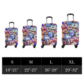Adorila Travel Luggage Cover Protector, Washable Elastic Suitcase Cover, Luggage Protective Cover, Round Mark, M