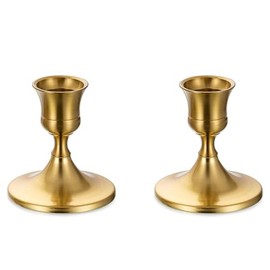 Romadedi Candelabros Dorados Portavelas para Velas Cónicas, 2 PCS Color Latón Dorado Portavelas para Centro de Mesa, Recepción de Boda, Decoración Festiva de Repisa de Navidad o Decoración del Hogar