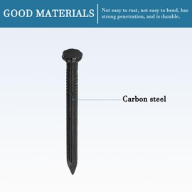 QUARKZMAN 3 mm x 40 mm Carbon Steel Cement Nails with Pointed Wall Cement Nails x 50 Pieces Handmade Hardware Fasteners Mini Nails for Construction, Carpentry Cement Walls, Black