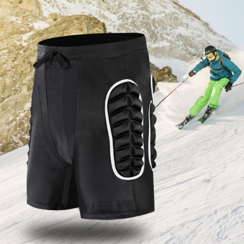 Silver Black Skiing Hip Protection Shorts Impact Resistant Breathable Skating