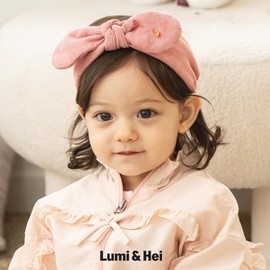 LUMI&HEI Baby Cotton Headbands (7colors) - Soft Corduroy HairBands with Bows for Baby girl toddler kids - Handmade Toddler Hair Accessories (Candy Pink)
