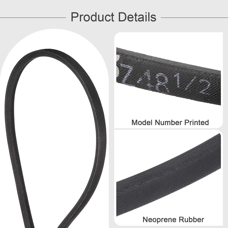 sourcing map Z-48-1/2 Z Type V-belt 1225mm/48-1/2" Inner Length x