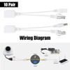 10 Pares Cable PoE RJ45 Alimentación sobre Adaptador, Splitter DC