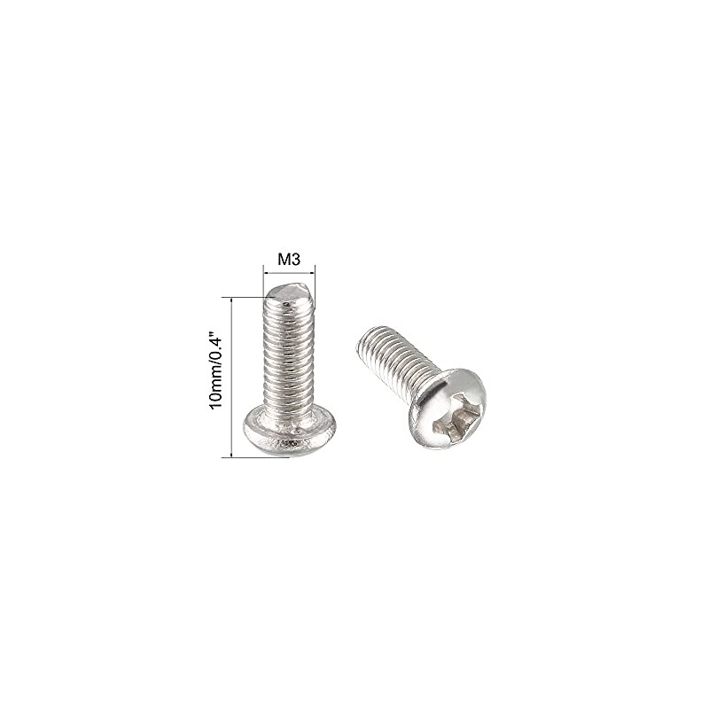 uxcell M3x8mm Stainless Steel Phillips Round Pan Head Machine Screws