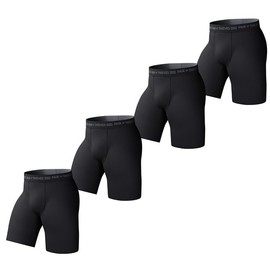 Pair of Thieves Every Day Kit Soft Cotton Long Boxer Briefs for Men Pack (4 Pack), Black/Grey, Large