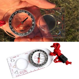 VANANA Outdoor Baseplate Ruler Map Scale Compass for Navigation Camping Hiking