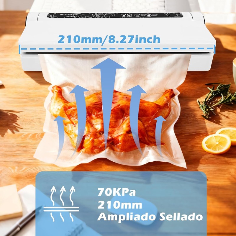 Selladora al Vacio Profesional EMAGIE para Alimentos con Pantalla LED