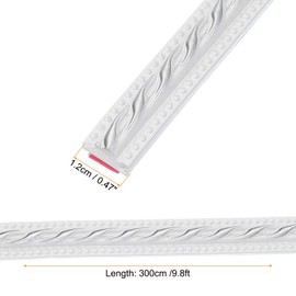 uxcell 9.8Ft x 0.47" Peel and Stick Molding Trim for Walls, Flexible Mirror Molding Trim Self-Adhesive Wall Paneling Strip Wallpaper Border for DIY Floor Wall Baseboard, White/Silver